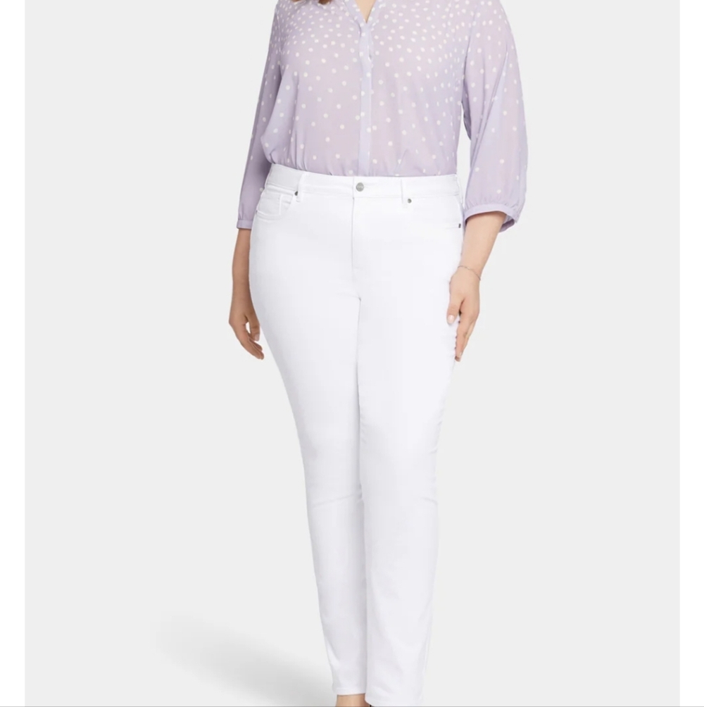 NYDJ White Straight Leg Pants